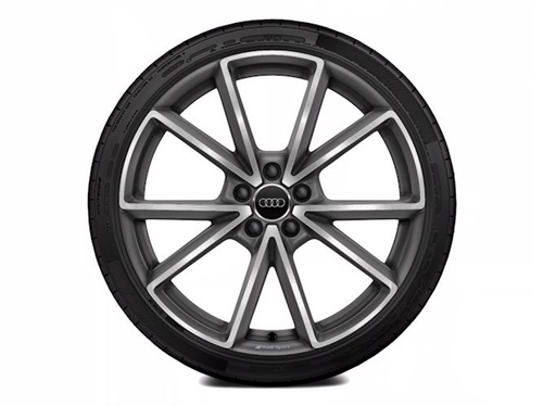 Audi A3 19" sommerkomplethjul i 5-eget V-design, titaniumoptik, Audi Sport (8J x 19")